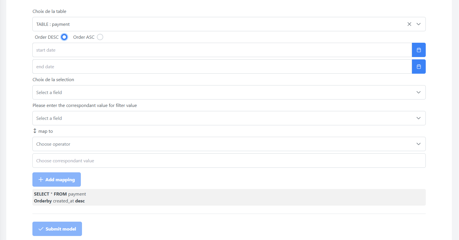 Make Extraction Form