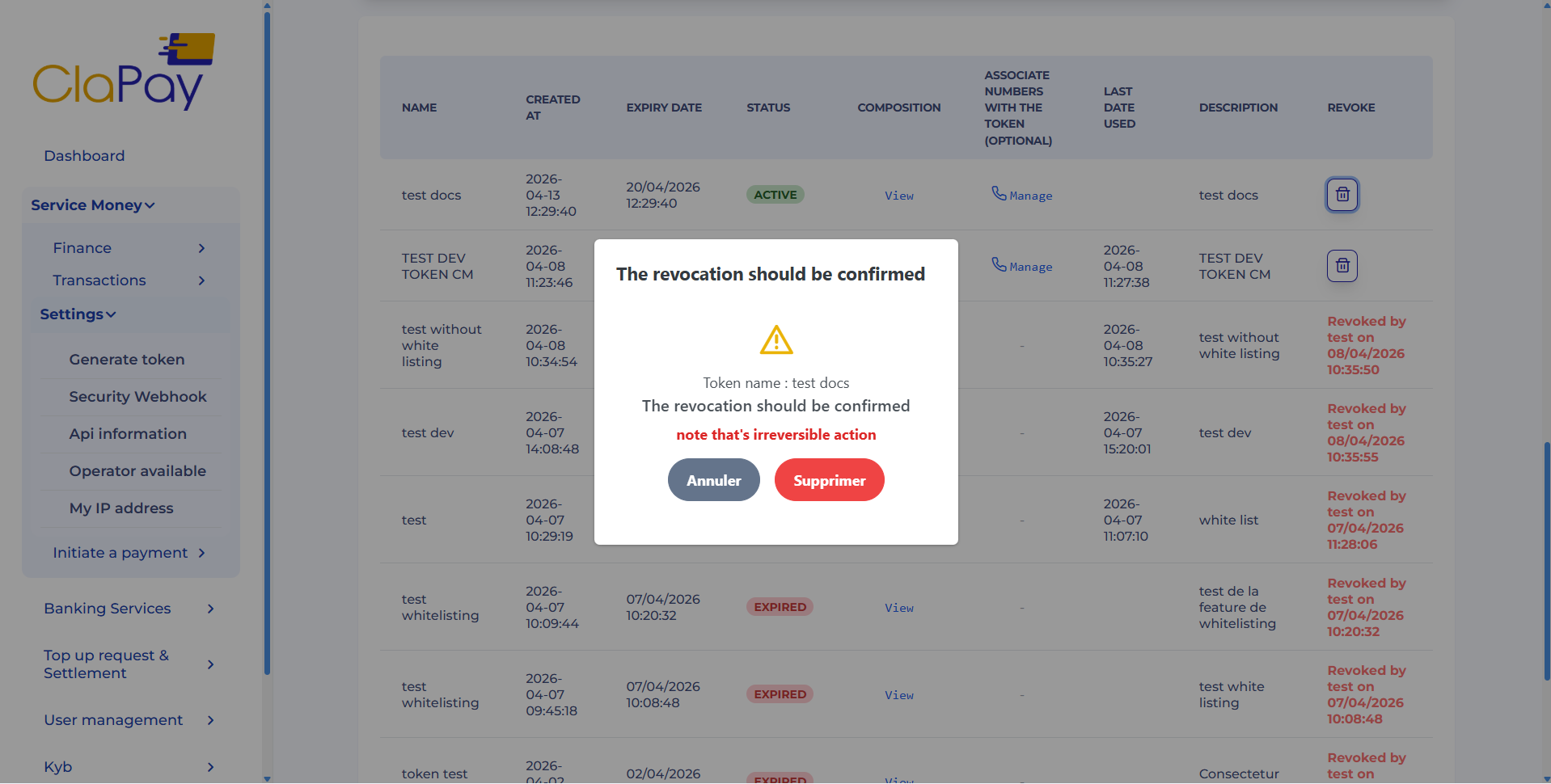 Revoke Token