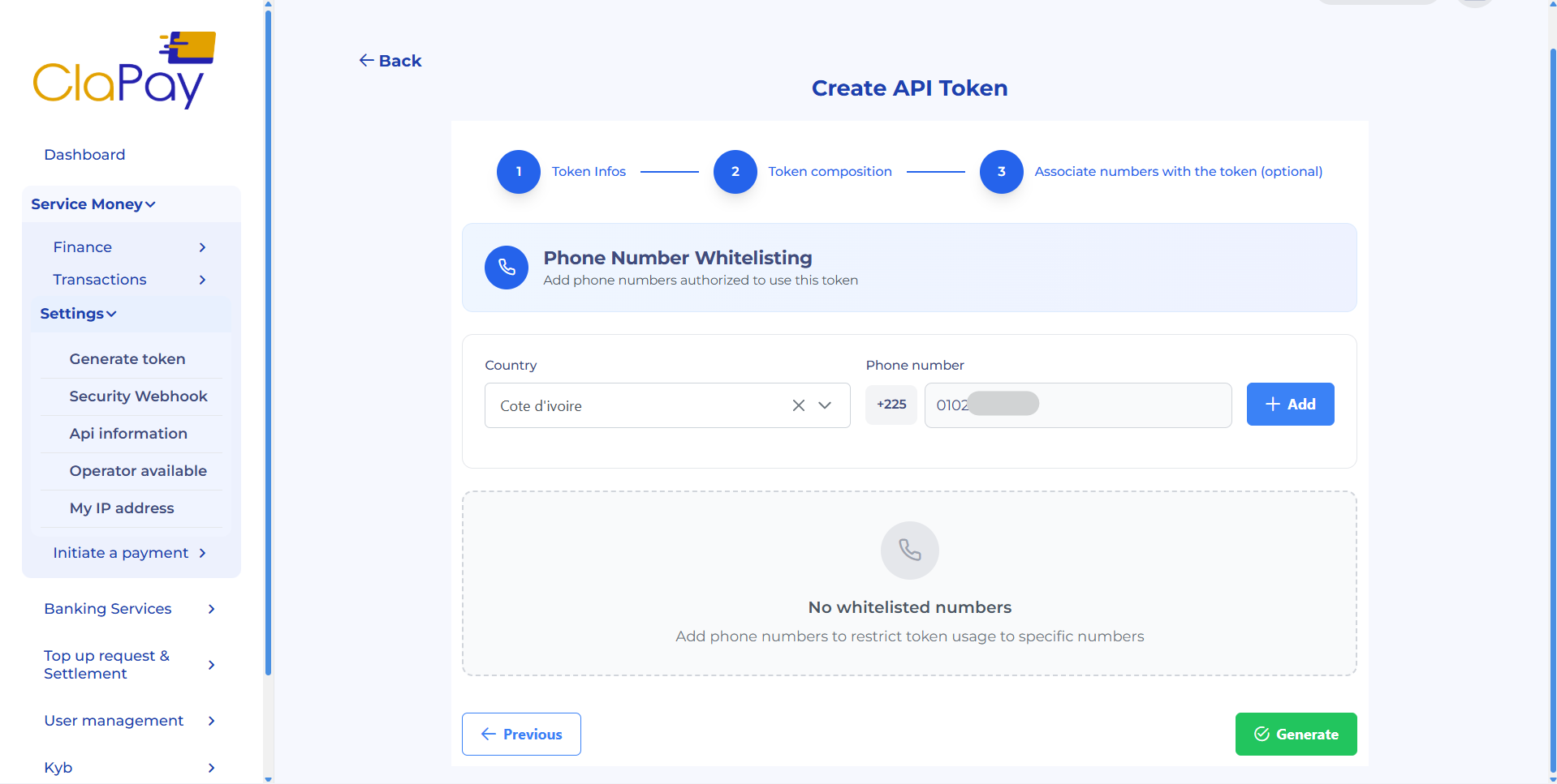 Associate token 1