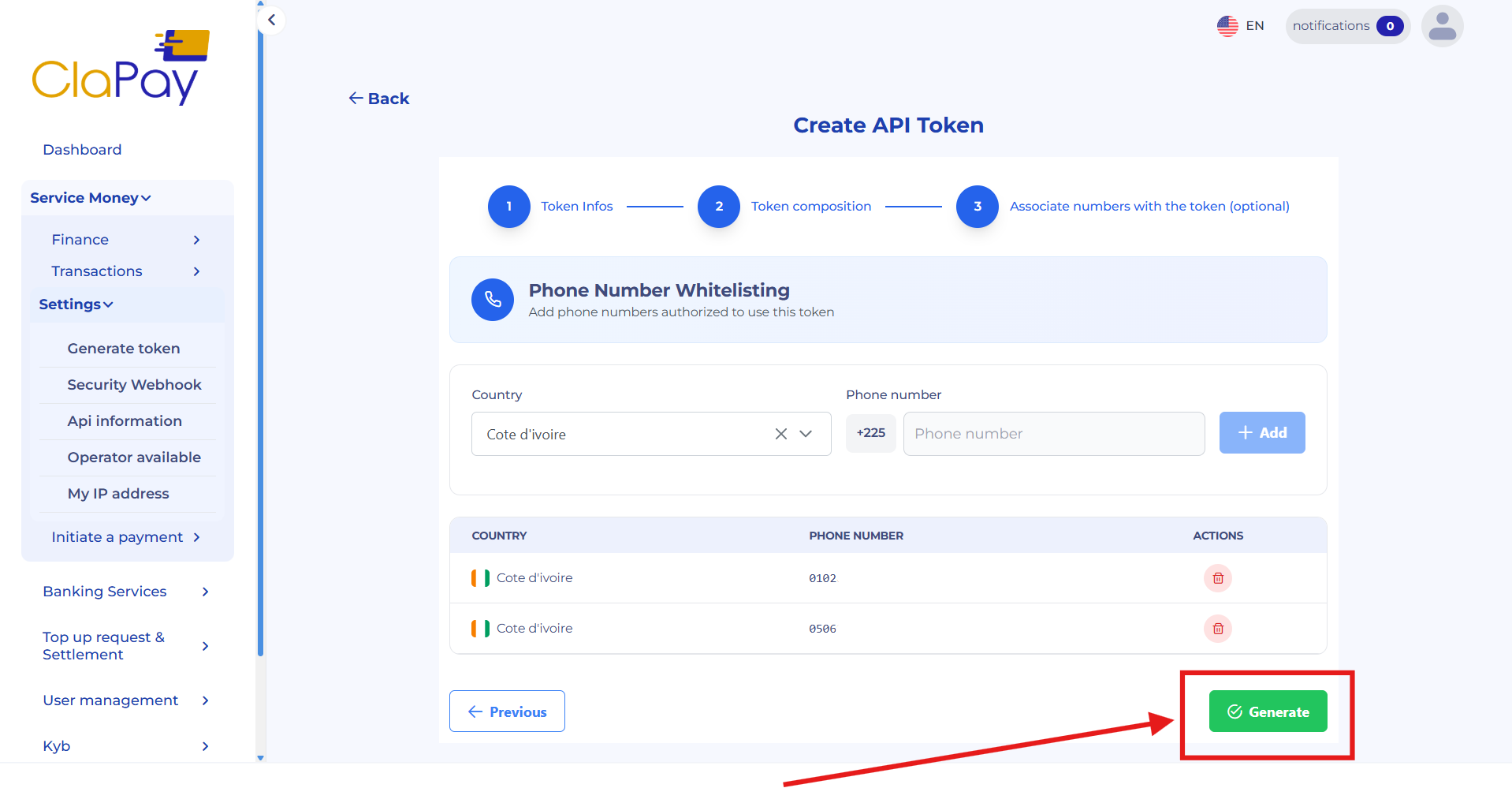 Associate token 2