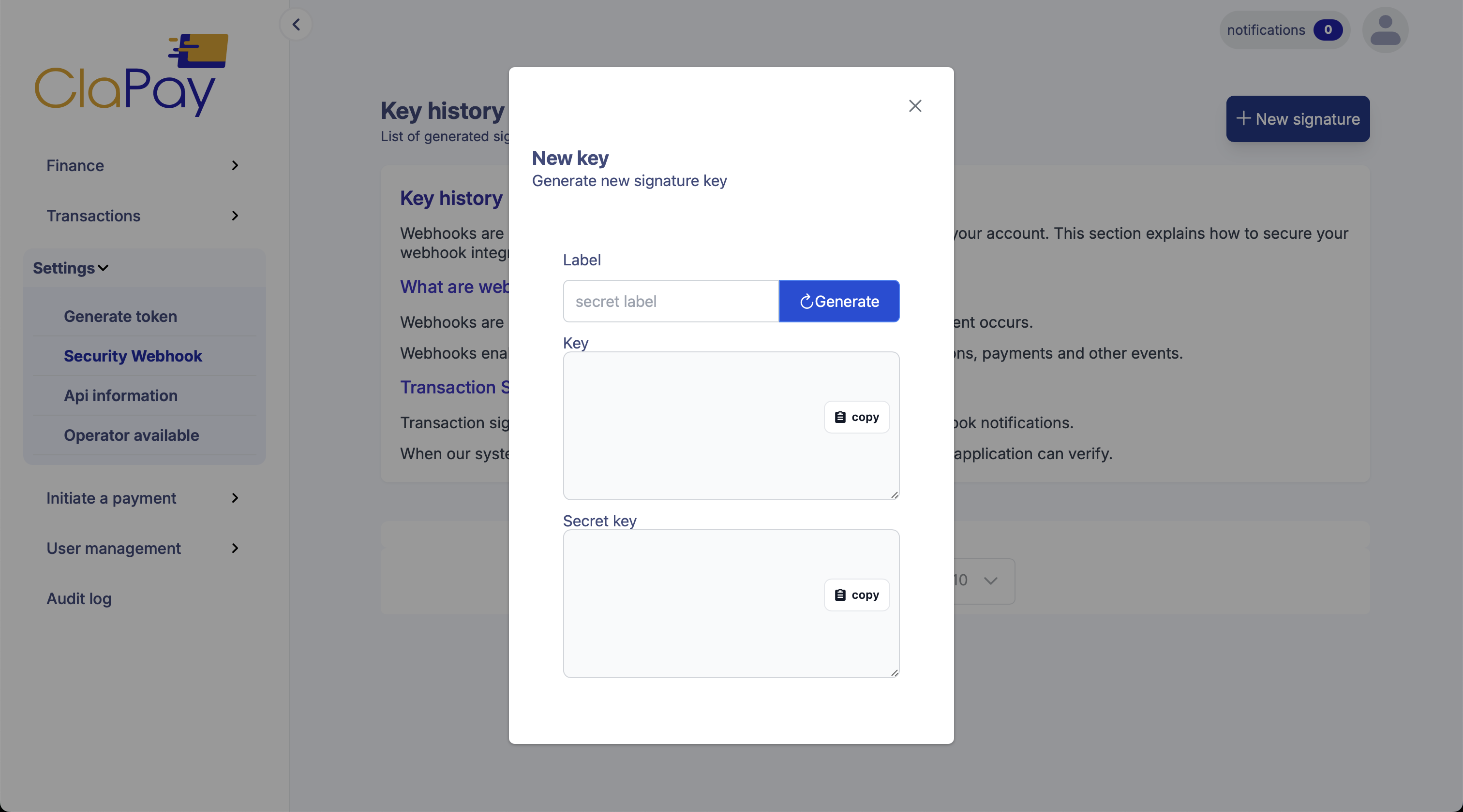 Webhook Security Screenshot