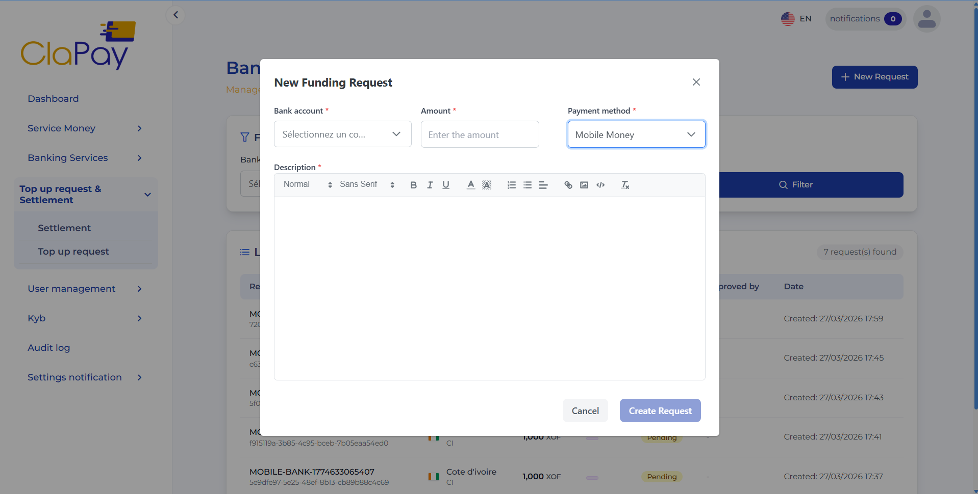 Make request 7